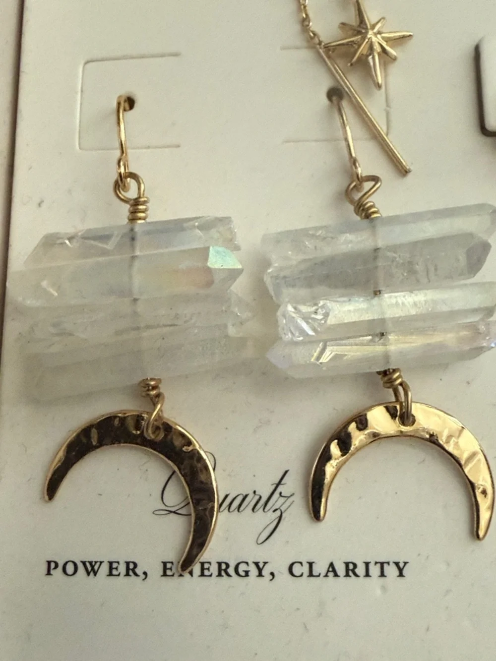 NIB Luna Norte Goldtone Star and Quartz Earring Set of 5 pair - Picture 8 of 8